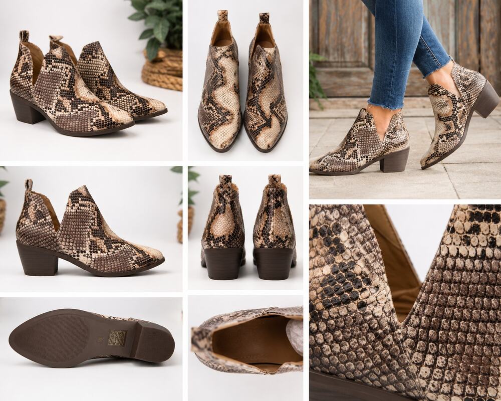 Journee Collection Women's Snake Print Ankle Booties – Size 8